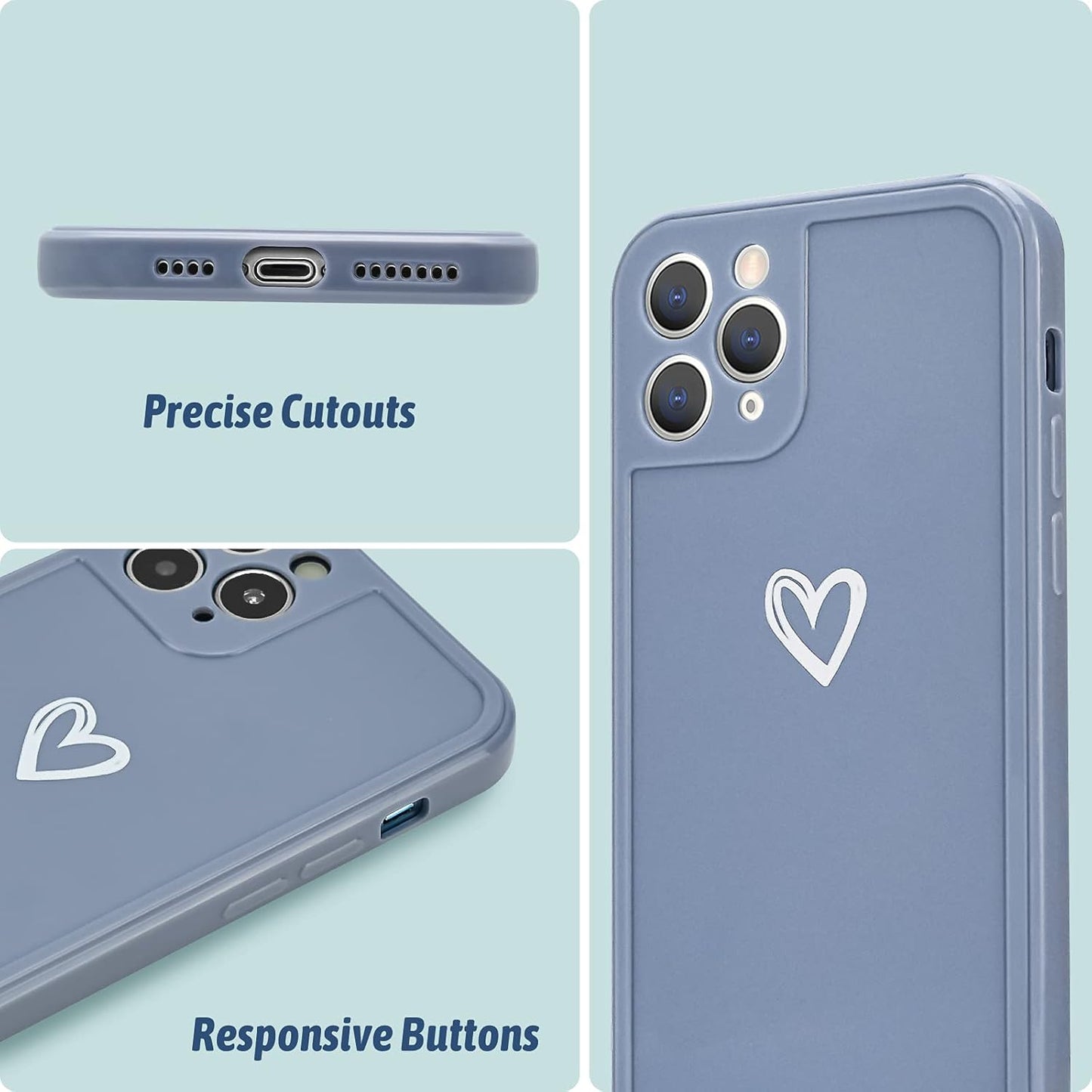iPhone Love Heart Case | Silicone Soft Cover