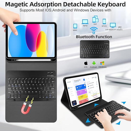 Premium iPad Case with Keyboard & Pencil Holder