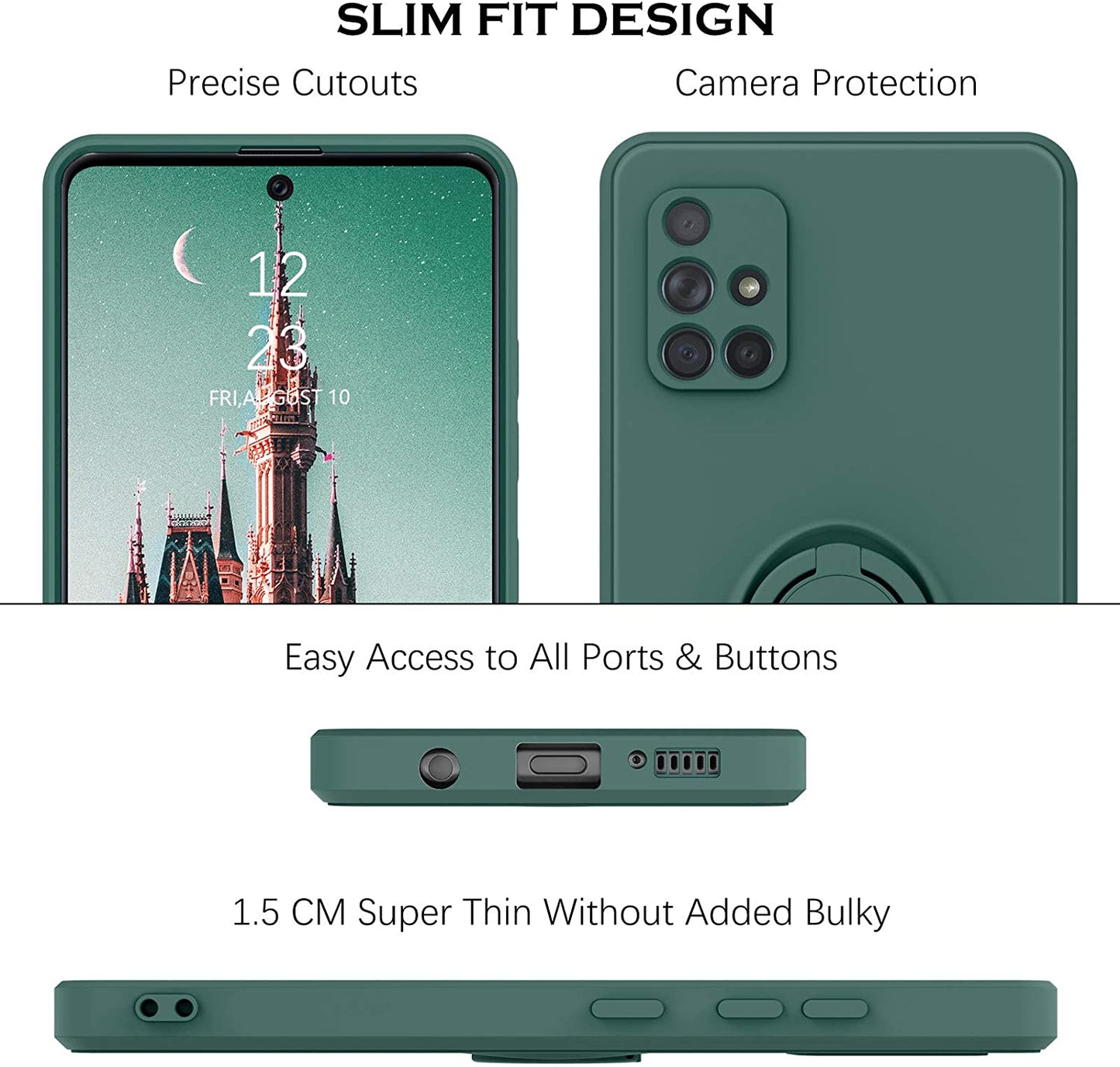 Samsung Galaxy Silicone Ring Holder Case | Durable Stylish Protection