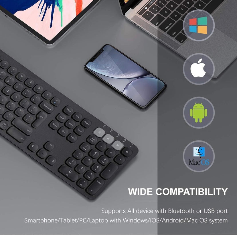 Wireless Bluetooth Keyboard (PC iMac iPad Android Phone Tablet) (6875333853368)