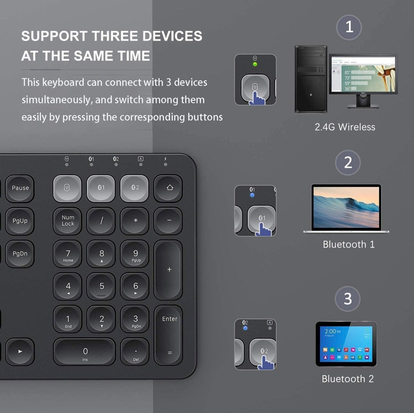 Wireless Bluetooth Keyboard (PC iMac iPad Android Phone Tablet) (6875333853368)