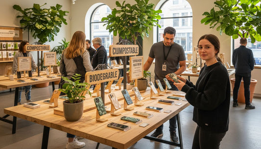 sustainable phone case display