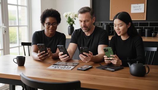 Family showcasing trendy 2025 phone cases