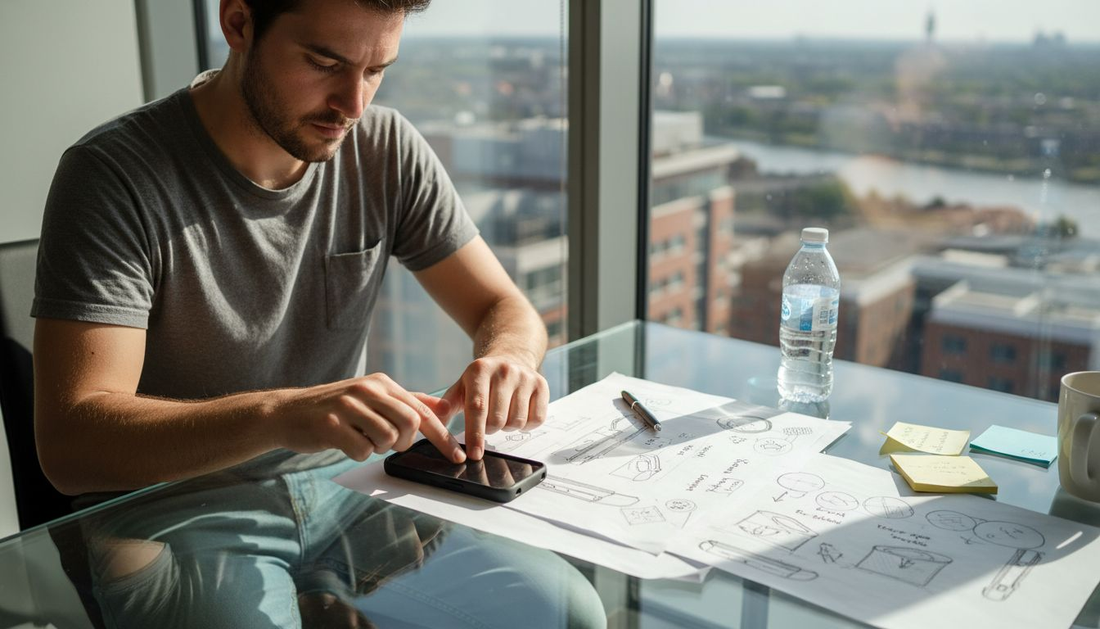 Designer testing phone case button responses