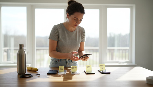 Person comparing types of anti-bacterial phone cases