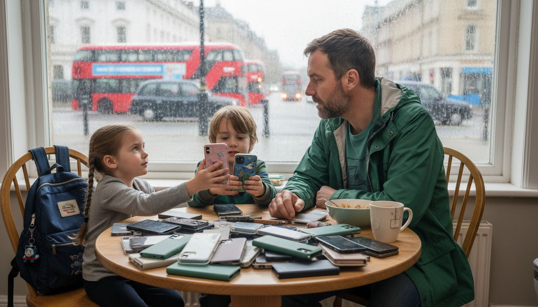 London parent comparing family phone cases