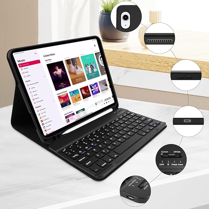 Premium iPad Case with Keyboard & Pencil Holder